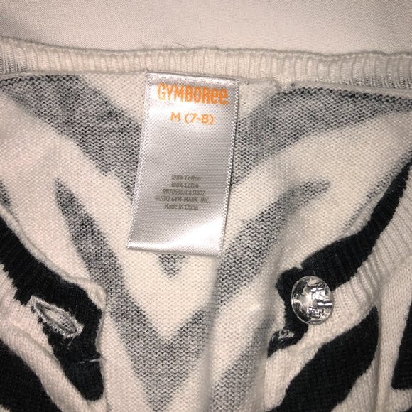Gymboree zebra print sweater size 7/8 - Picture 4 of 4
